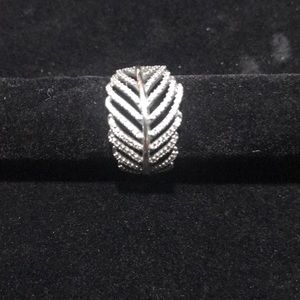 Pandora Sterling Silver Feather Ring